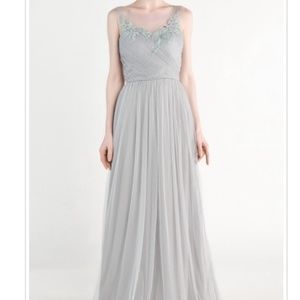 Tulle & Chantilly Illusion Boat Neck Lace & Tulle